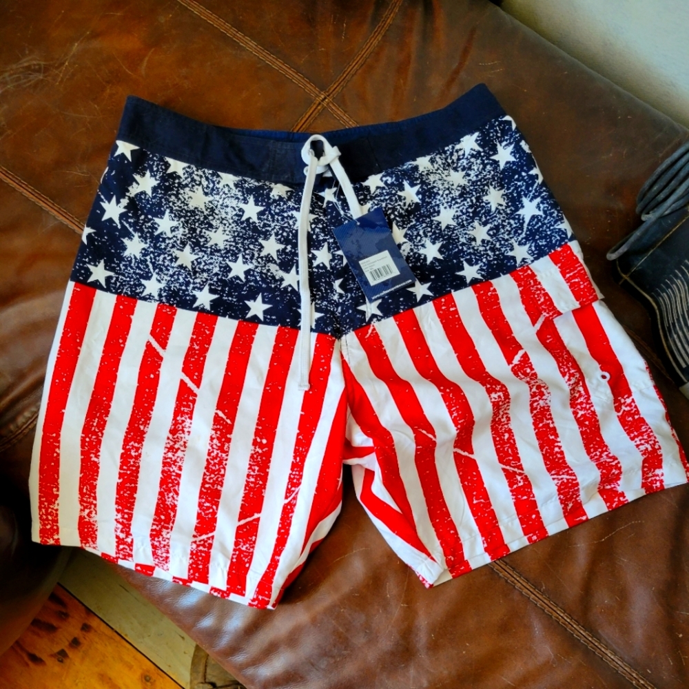 World Calhoun American Flag board shorts